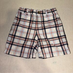 Janie and Jack Kids Plaid Shorts in White blue red size 18-24 Months